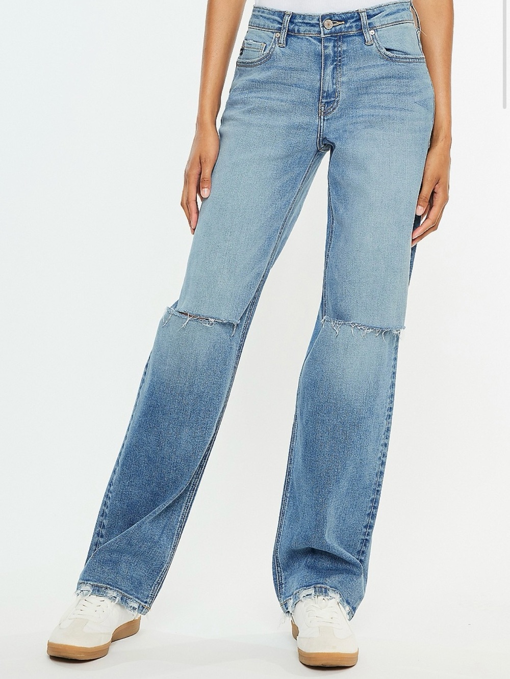 KanCan™ High Rise Open Ripped Straight Jean - Picture 5 of 7